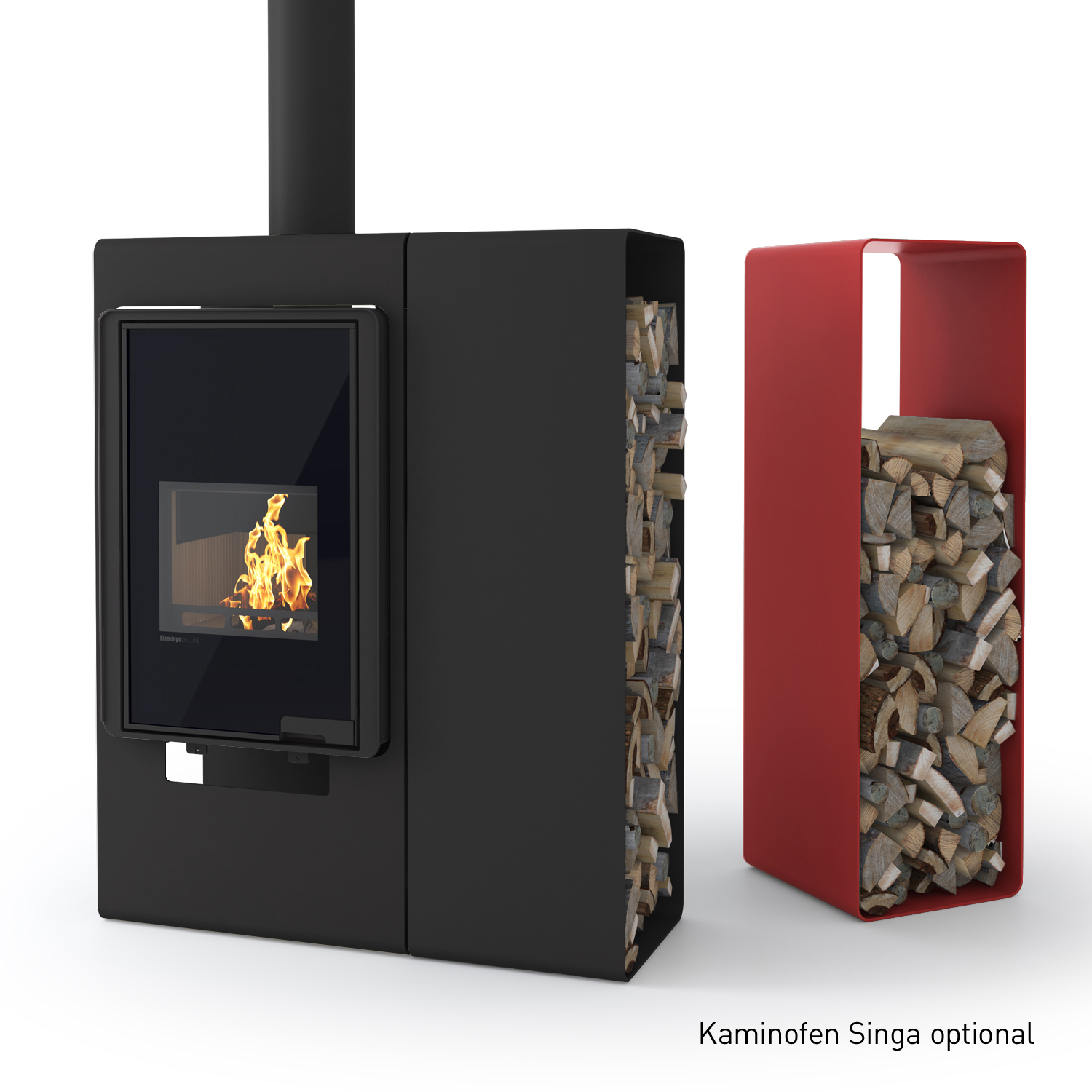 HS Flamingo Deluxe 2 Holzregal Rot – Bild 5