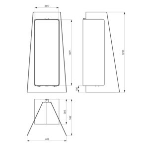 HS Flamingo Deluxe 3 Holzregal Grau