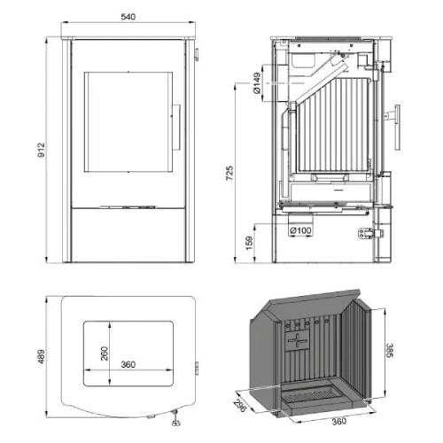 KAMINOFEN HAAS UND SOHN ELLMAU COOK EASY 6 KW – Bild 4