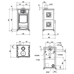 KAMINOFEN LA NORDICA TERMOROSSELLA PLUS EVO DSA 4.0 | 11,1 KW WASSERFÜHREND