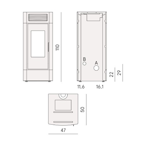 Pelletofen Cadel Cristal 9 Air 8,5 kW – Bild 3