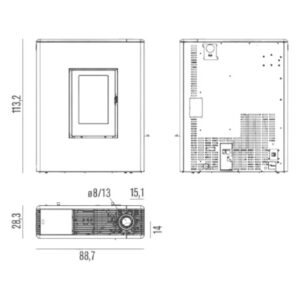 Pelletofen Red Hoya Multiair 8 XUP! S1 7,8 kW