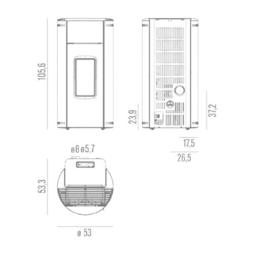 PELLETOFEN RED KUNAL AIR 8 S1 8 KW – Bild 3