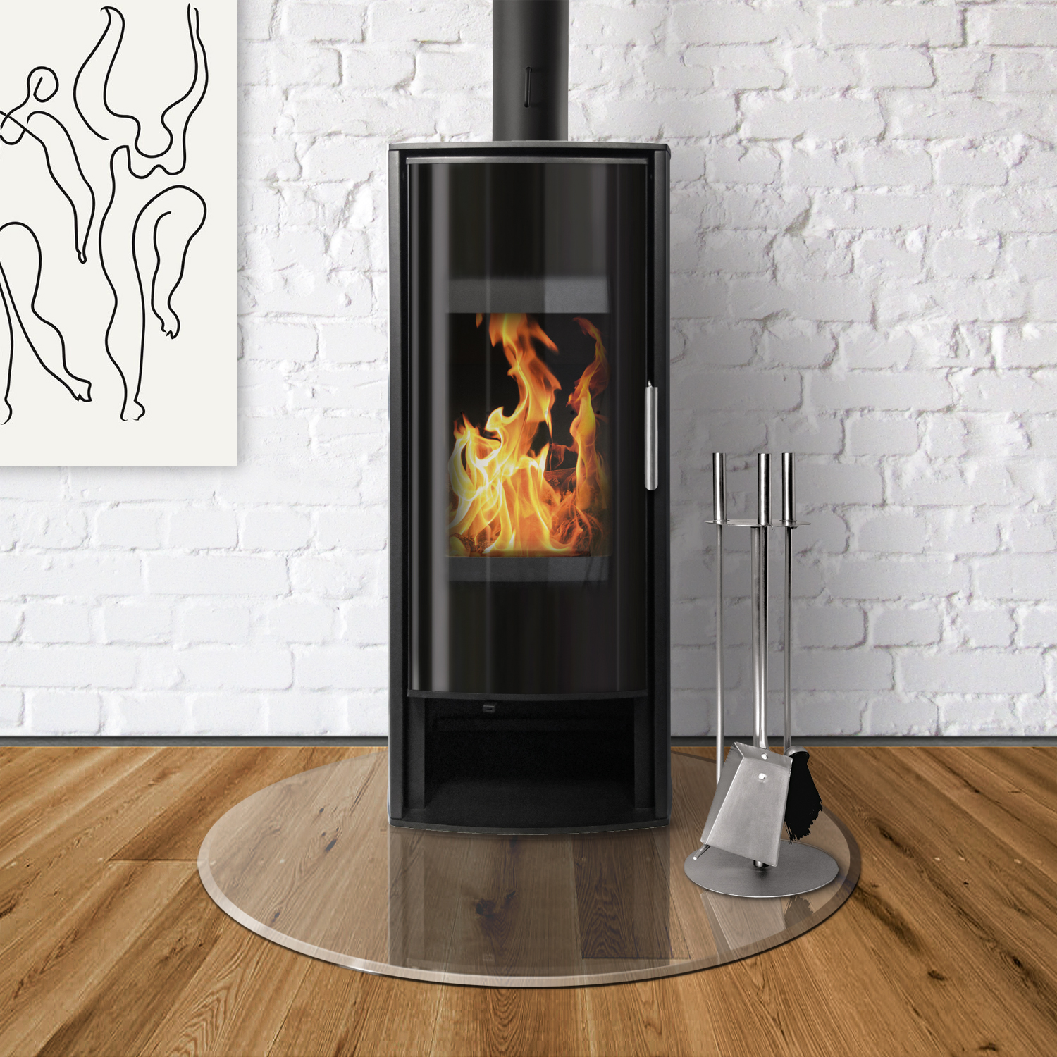 Raik Kamin Glasplatte Kreis 2 inkl. Facette – Bild 6