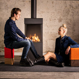 Trimline Hocker Feuerfarben