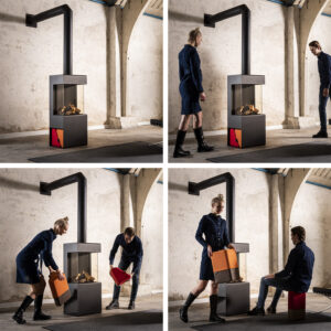 Trimline Hocker Feuerfarben